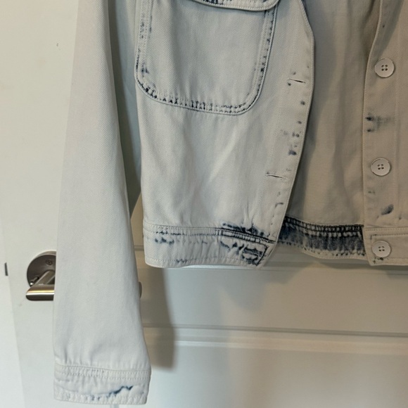 Cloth & Stone Acid Wash Cotton/Lyocell "Denim" Jacket Sz Medium 80s Boho Western - Picture 8 of 8